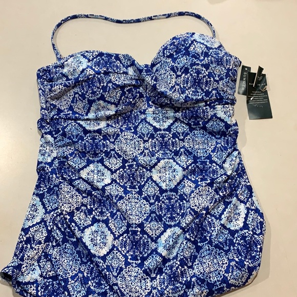 Ralph Lauren Aegean Tile Twist Tubini Swim Top - Picture 5 of 8